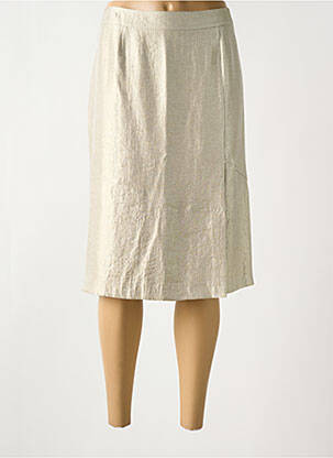 Jupe mi-longue taille à pinces beige CHRISTINE LAURE femme