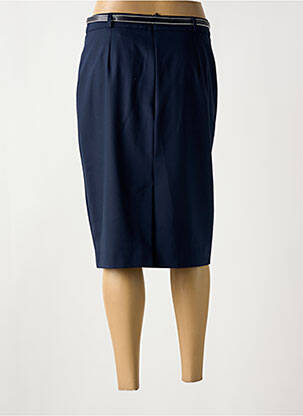 Jupe mi-longue taille à pinces bleu GRIFFON femme