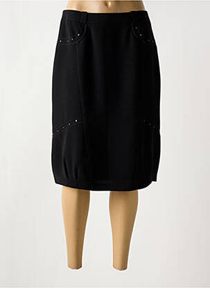 Jupe mi-longue coupe droite noir CHRISTINE LAURE femme