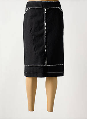 Jupe mi-longue coupe droite noir CHRISTINE LAURE femme