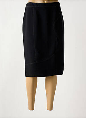 Jupe mi-longue coupe droite noir CHRISTINE LAURE femme