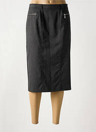 Jupe mi-longue taille à pinces gris CHRISTINE LAURE femme