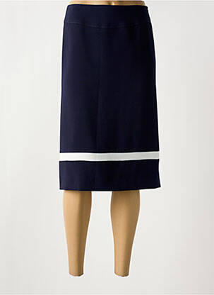 Jupe mi-longue coupe droite bleu FRANCE RIVOIRE femme