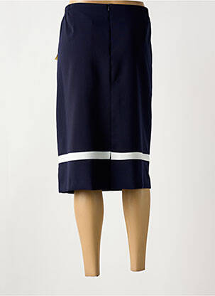 Jupe mi-longue coupe droite bleu FRANCE RIVOIRE femme