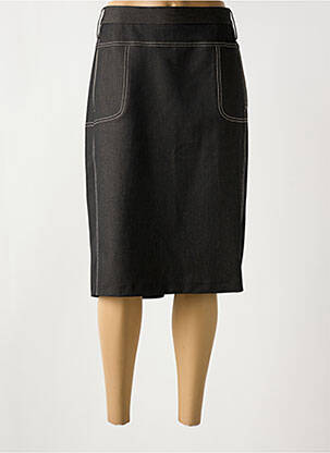 Jupe mi-longue coupe droite noir GRIFFON femme