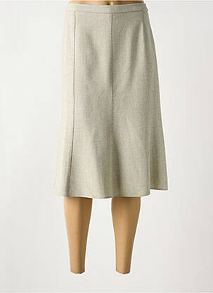 Jupe mi-longue taille à pinces beige FRANCE RIVOIRE femme