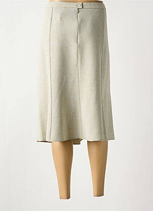 Jupe mi-longue taille à pinces beige FRANCE RIVOIRE femme
