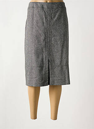 Jupe mi-longue coupe droite gris FRANCE RIVOIRE femme