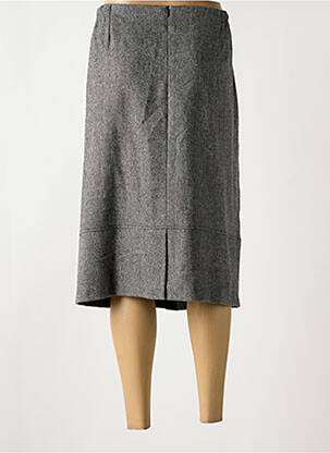 Jupe mi-longue coupe droite gris FRANCE RIVOIRE femme