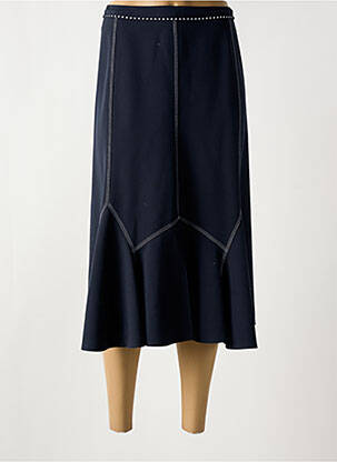 Jupe mi-longue taille à pinces bleu QUATTRO femme