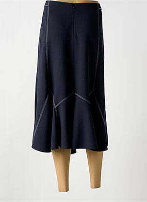 Jupe mi-longue taille à pinces bleu QUATTRO femme