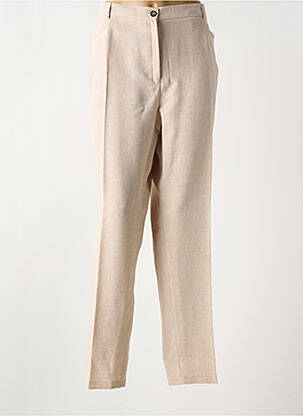 Pantalon droit taille haute taille haute beige CHRISTINE LAURE femme