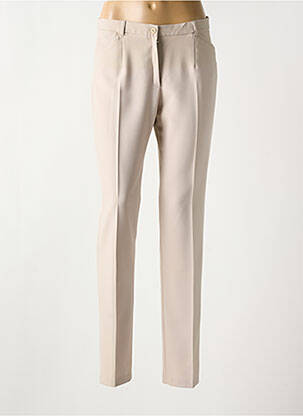 Pantalon slim poches taille haute beige CHRISTINE LAURE femme