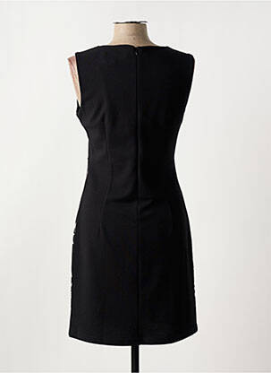 Robe mi-longue imprimé fantaisie sans manche noir QUATRE VINGT JOURS femme