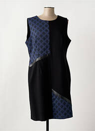 Robe mi-longue tissage crêpe sans manche noir GRIFFON femme