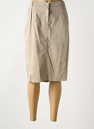 Jupe mi-longue beige FRANCE RIVOIRE pour femme