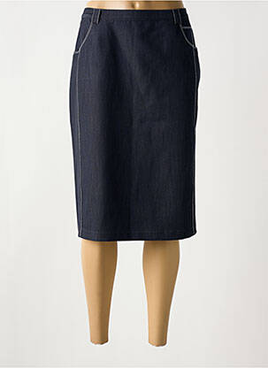 Jupe mi-longue bleu GRIFFON pour femme