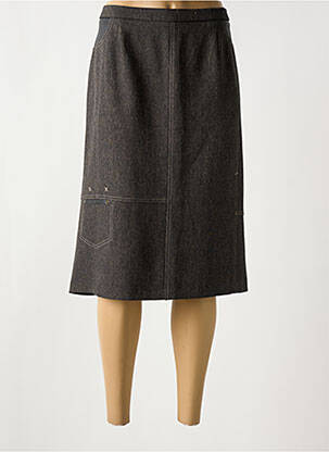 Jupe mi-longue marron FRANCE RIVOIRE pour femme