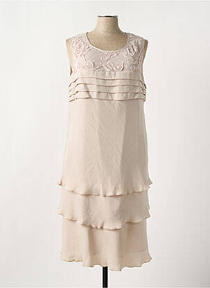 Robe mi-longue beige CHRISTINE LAURE pour femme
