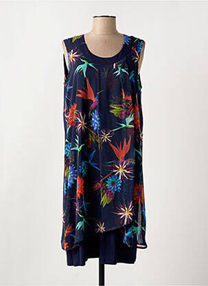 Robe mi-longue bleu CHRISTINE LAURE pour femme