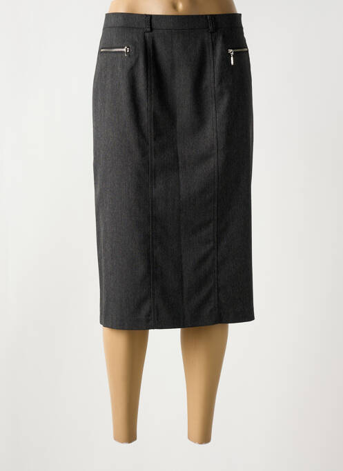 Jupe mi-longue taille à pinces gris CHRISTINE LAURE femme