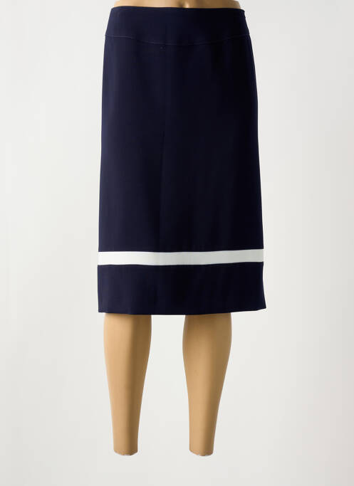 Jupe mi-longue coupe droite bleu FRANCE RIVOIRE femme