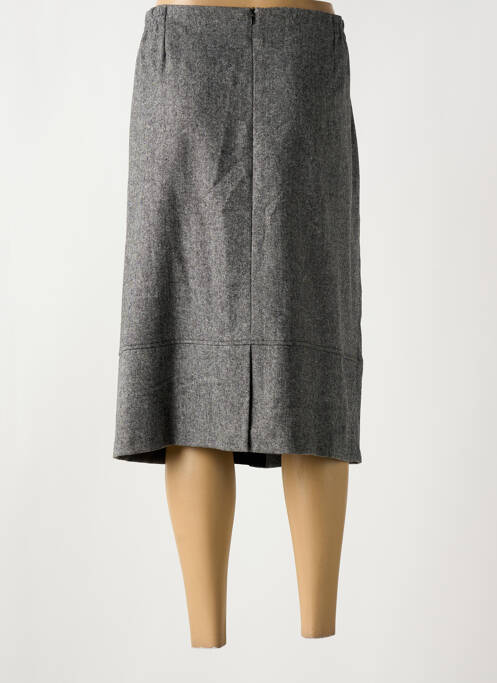 Jupe mi-longue coupe droite gris FRANCE RIVOIRE femme