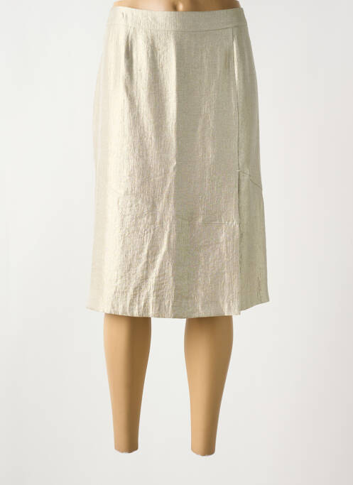 Jupe mi-longue beige CHRISTINE LAURE pour femme