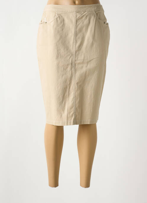 Jupe mi-longue beige CHRISTINE LAURE pour femme