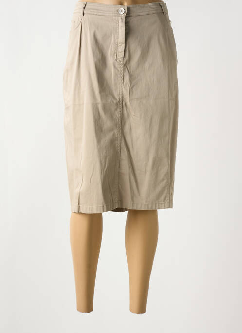 Jupe mi-longue beige FRANCE RIVOIRE pour femme