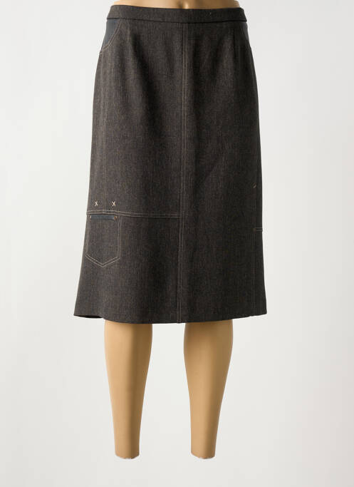 Jupe mi-longue marron FRANCE RIVOIRE pour femme