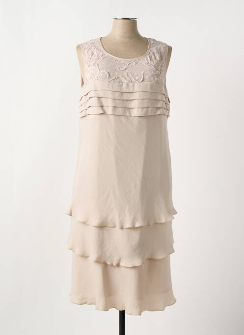 Robe mi-longue beige CHRISTINE LAURE pour femme