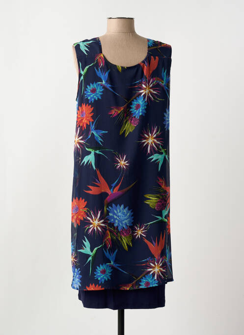 Robe mi-longue bleu CHRISTINE LAURE pour femme