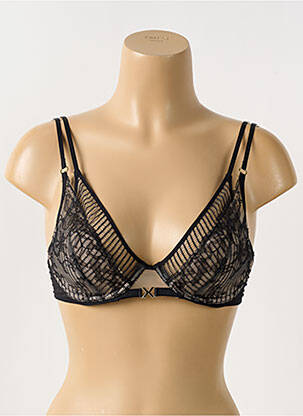 Soutien-gorge tissage dentelle haut soutien-gorge moulé noir CHANTELLE femme