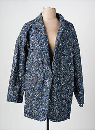 Manteau long coupe droite sans capuche bleu SIXTY SEVEN femme