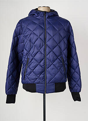 Doudoune poches a capuche bleu VENI VEDI VICI homme