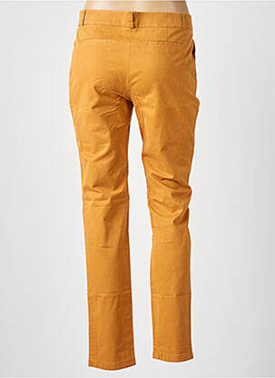 Pantalon chino tissage popeline taille normale marron LEON & HARPER femme