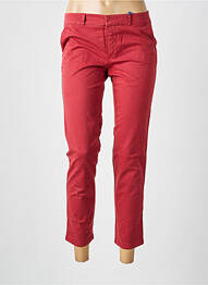 Pantalon chino broderie galons latéraux taille normale rouge LEON & HARPER femme