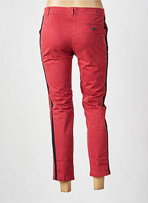 Pantalon chino broderie galons latéraux taille normale rouge LEON & HARPER femme