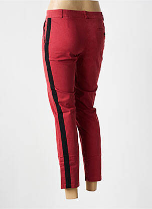 Pantalon chino tissage popeline taille normale rouge LEON & HARPER femme