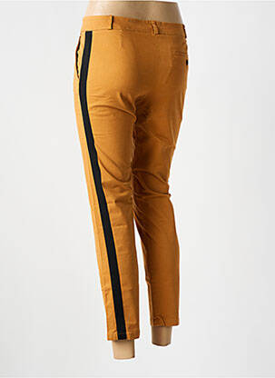 Pantalon chino tissage popeline taille normale marron fonce LEON & HARPER femme