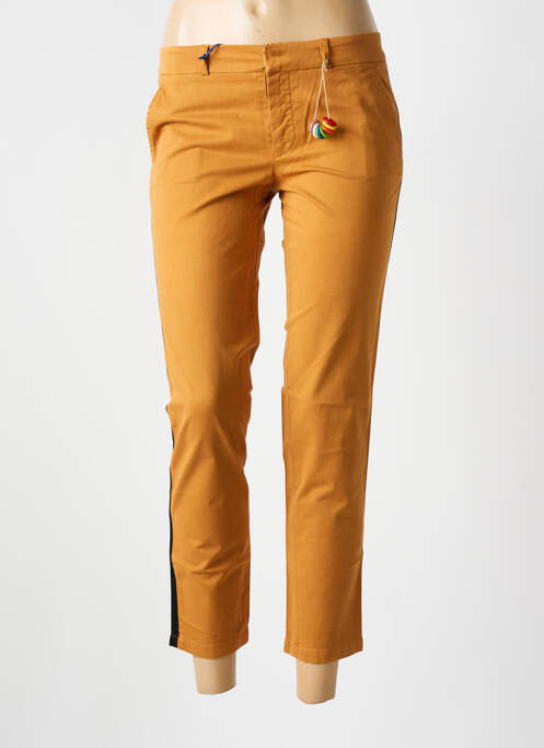 Pantalon chino marron fonce LEON & HARPER pour femme