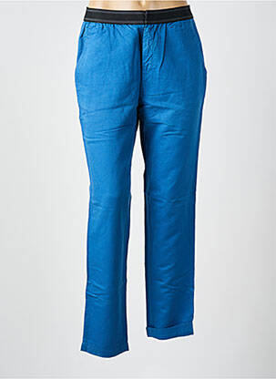 Pantalon 7/8 taille élastique taille normale bleu LEON & HARPER femme