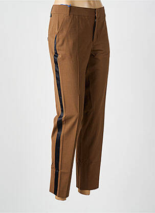 Pantalon 7/8 coupe chino taille normale marron LEON & HARPER femme