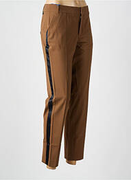 Pantalon 7/8 coupe chino taille normale marron LEON & HARPER femme