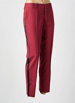 Pantalon 7/8 coupe chino taille normale rouge LEON & HARPER femme