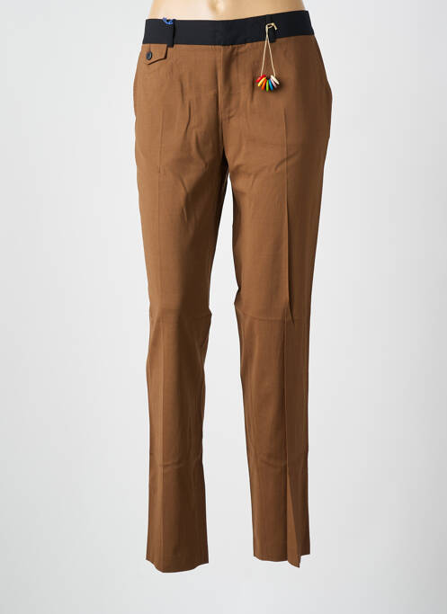 Pantalon chino marron LEON & HARPER femme