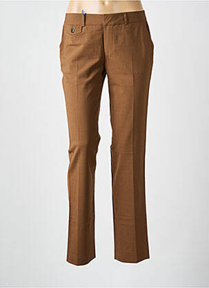 Pantalon chino taille normale taille normale marron LEON & HARPER femme