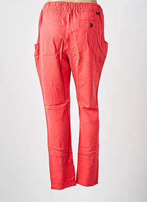 Pantalon droit tissage crêpe taille normale rouge LEON & HARPER femme