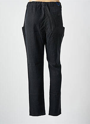 Pantalon droit tissage crêpe taille normale noir LEON & HARPER femme